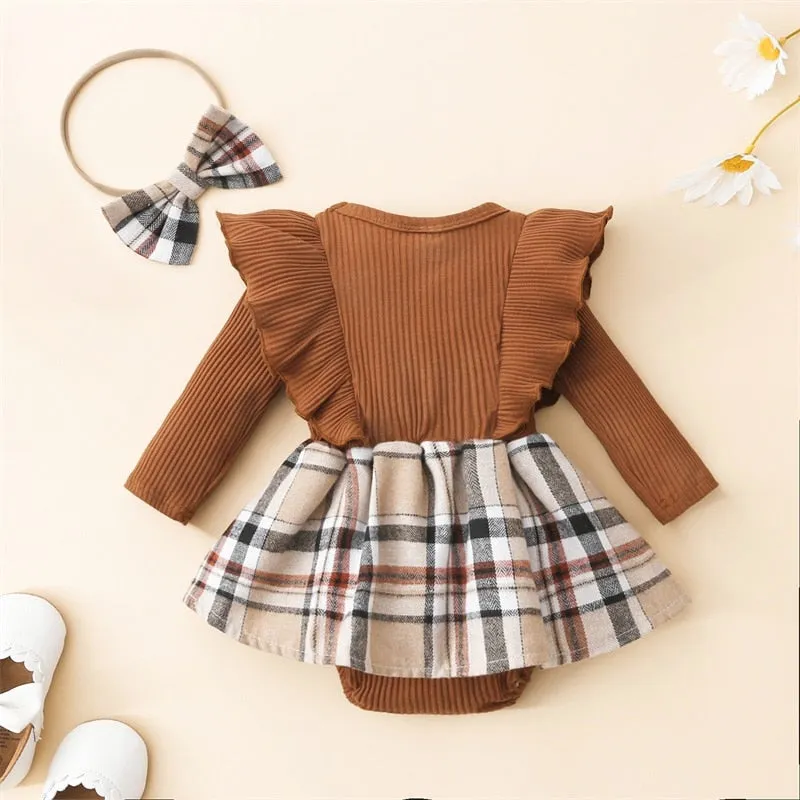 Marsha Ruffle Plaid Romper Set
