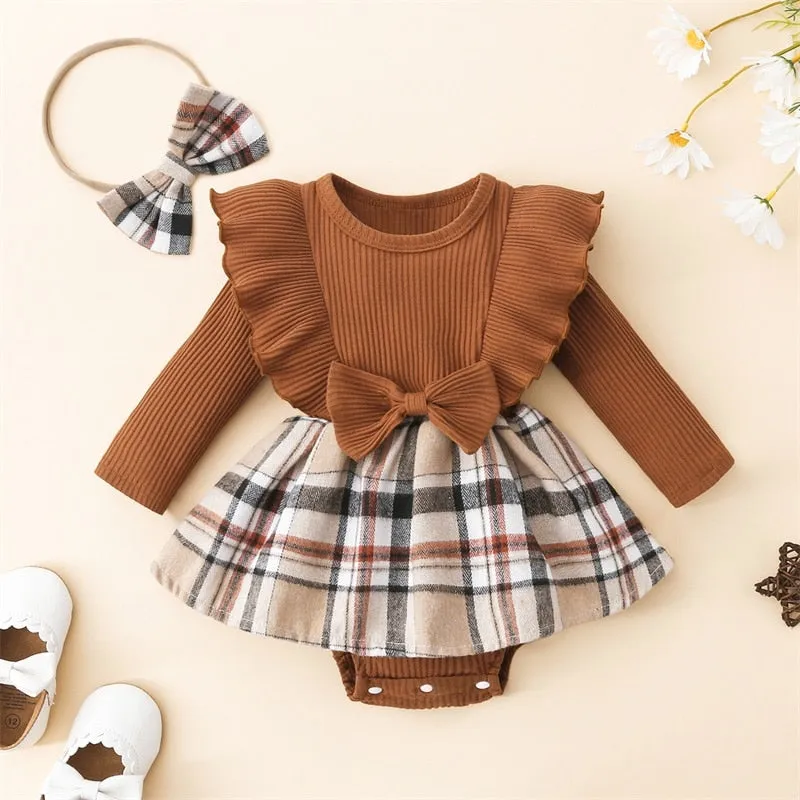 Marsha Ruffle Plaid Romper Set