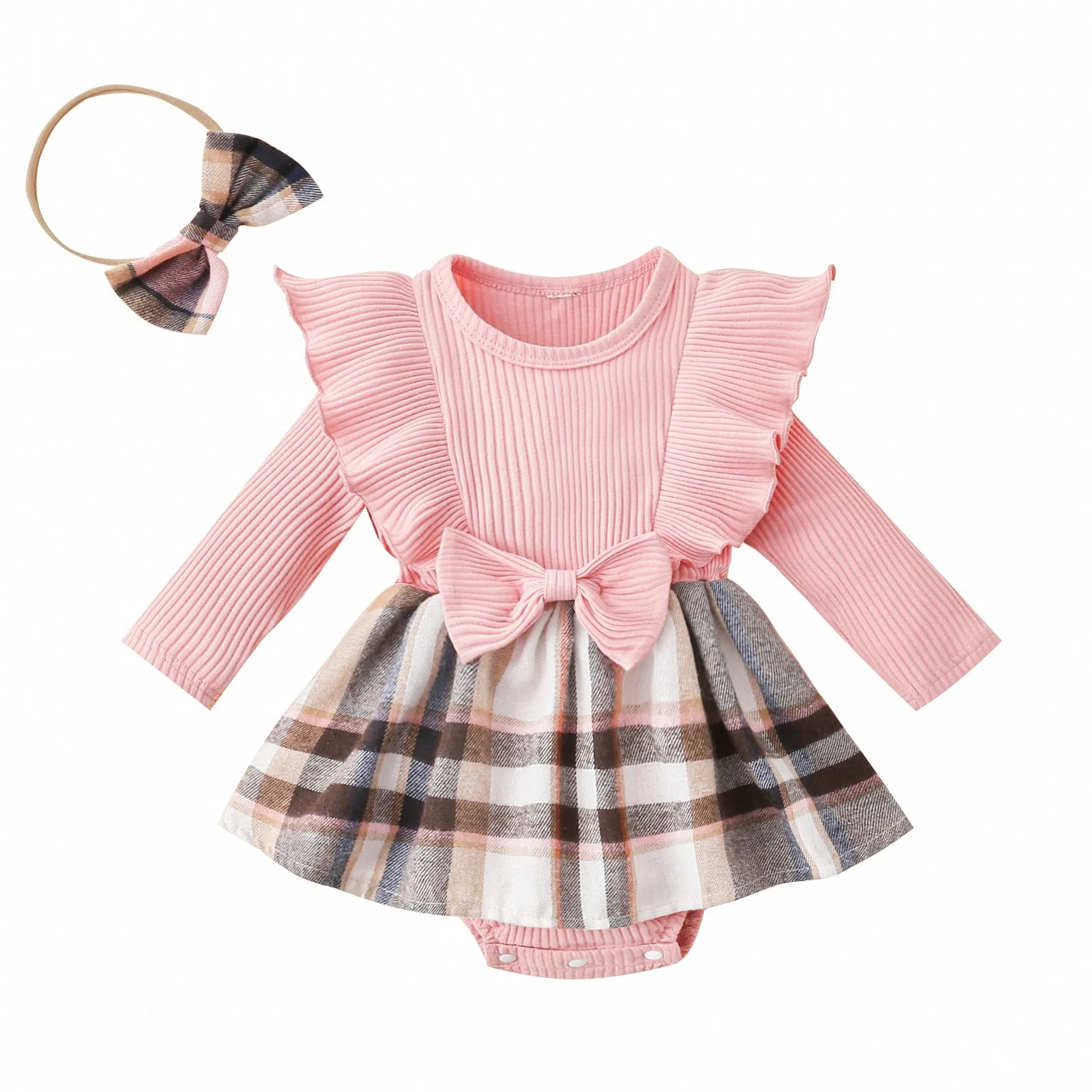 Marsha Ruffle Plaid Romper Set