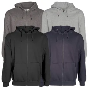 Men's Hoodie Full Zip Pockets Casual Drawstring Pullover Hooded Sweatshirt