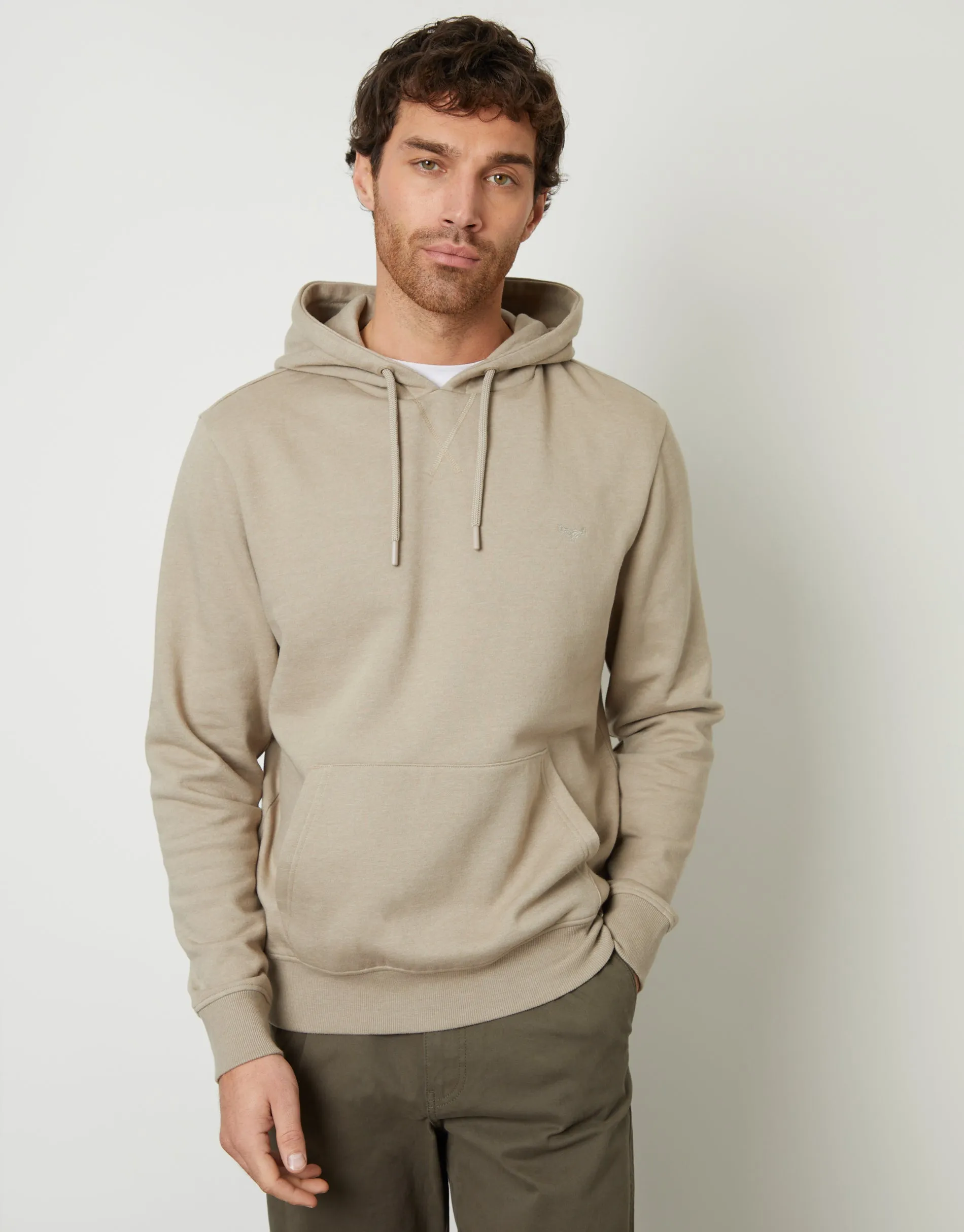 Men's Oatmeal Marl Pullover Hoodie