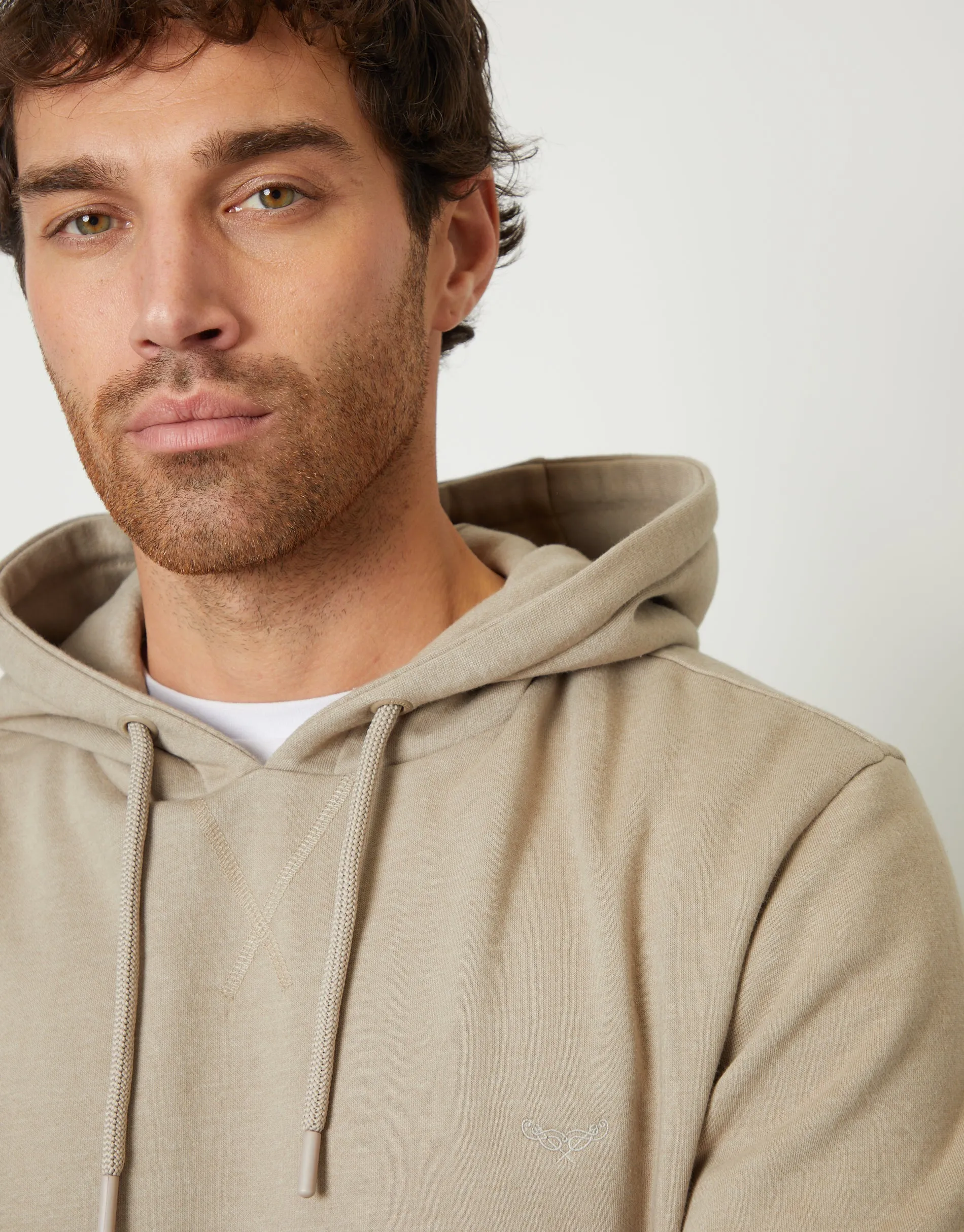 Men's Oatmeal Marl Pullover Hoodie