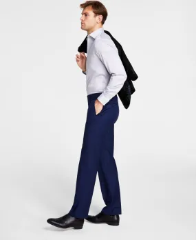 Michael Kors Mens Classic Flat Front Dress Pants Blue 42 x 30