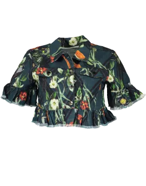 Moana Print Cropped Jacket