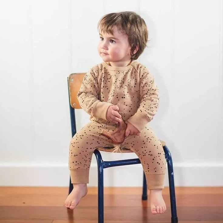 Nui Organics Organic Cotton Fleece Romper - Toffee