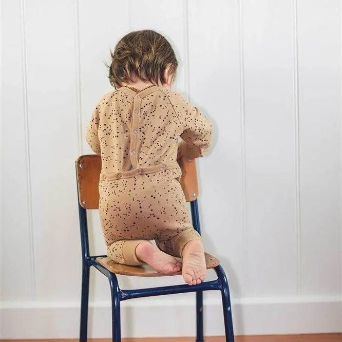 Nui Organics Organic Cotton Fleece Romper - Toffee