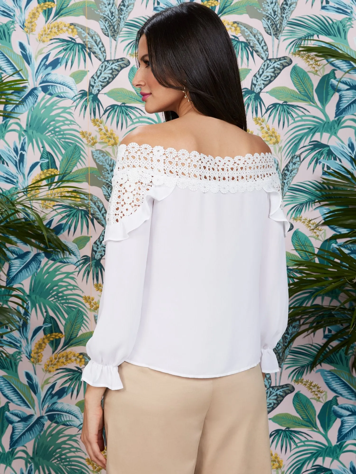 Off-The-Shoulder Eyelet Top