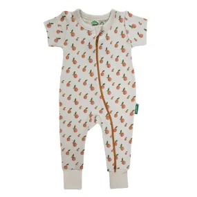 Parade Organics - Organic Cotton Short Sleeve 2-Way Zipper Romper Citrus