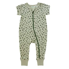 Parade Organics - Organic Cotton Short Sleeve 2-Way Zipper Romper Sprouts