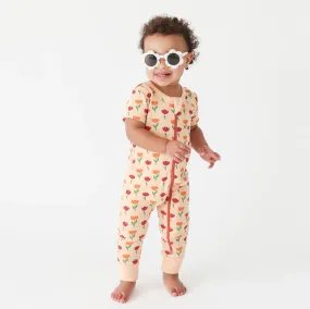 Parade Organics - Tulips Organic Cotton Short Sleeve 2-Way Zipper Romper