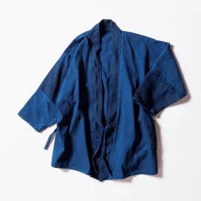 Patchwork Samue Jacket | Blue | Sashiko | Kimono style