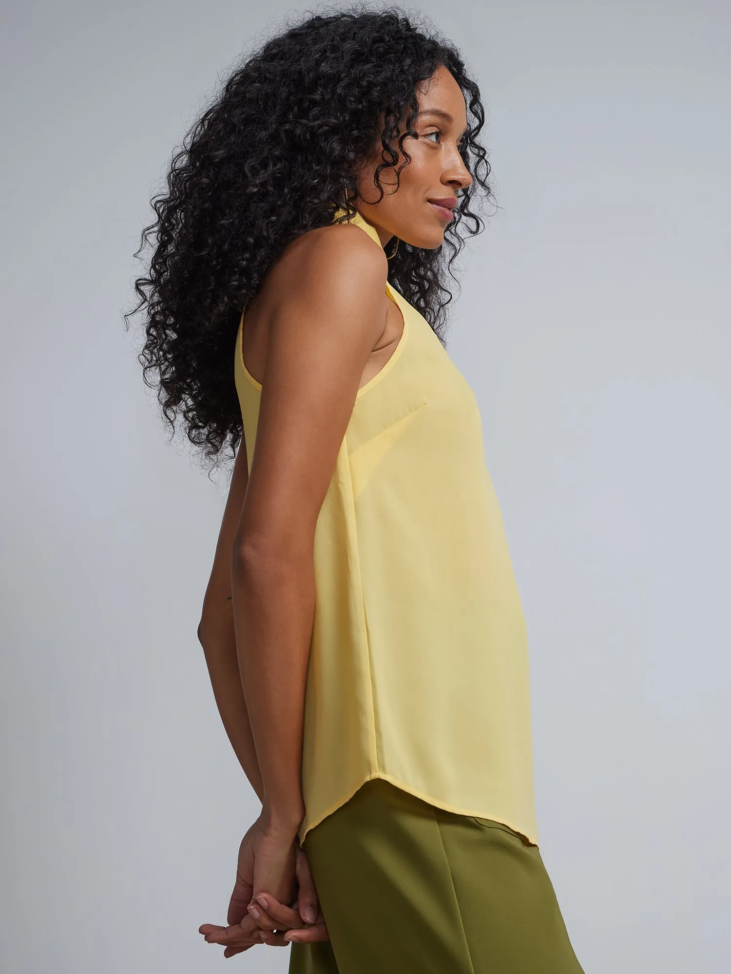Petite Bow-Neck Halterneck Blouse