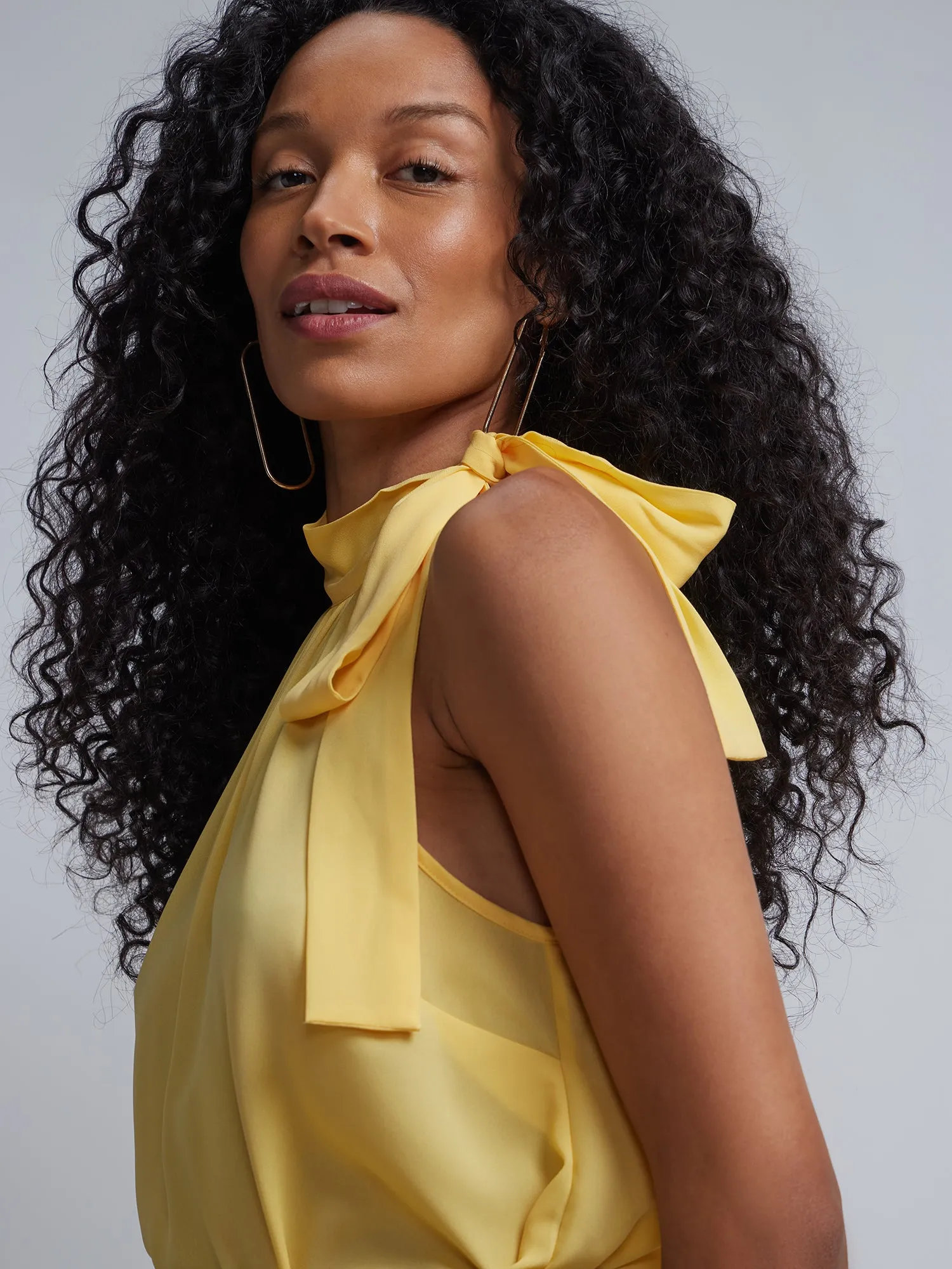 Petite Bow-Neck Halterneck Blouse
