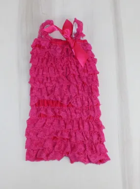 PINK RUFFLE ROMPER APPROX 12-18M PRE-LOVED