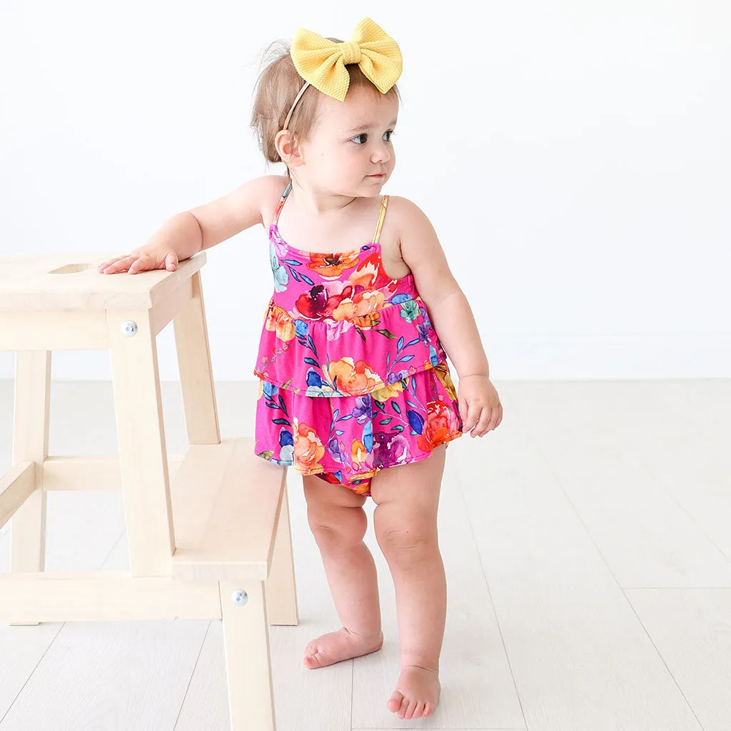 Posh Peanut Aminatu Basic Ruffled Spaghetti Romper