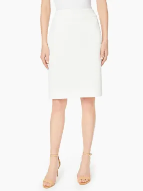 Pull-On Stretch Pique Pencil Skirt