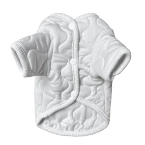 Quilted Button-Up Coat - White