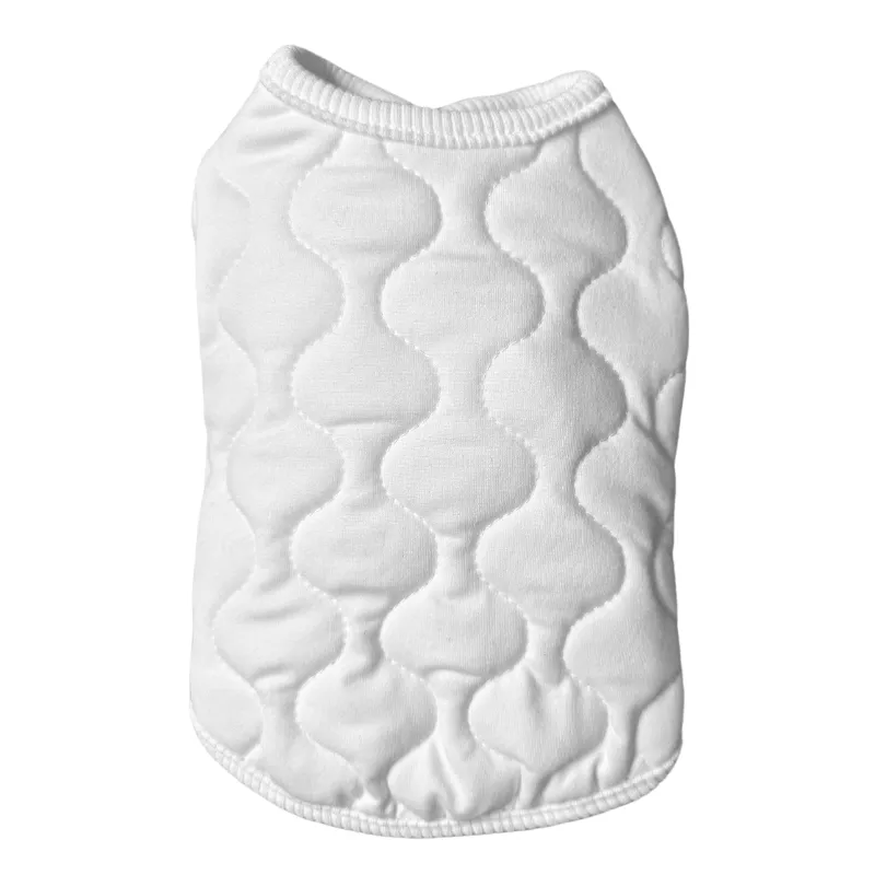 Quilted Button-Up Coat - White