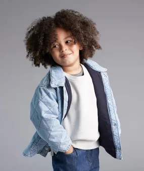Quilted Shacket - Light denim