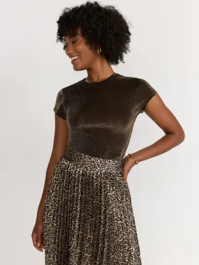 RD Style Short Sleeve Shimmer Mesh Crop T-Shirt - Brands We Love