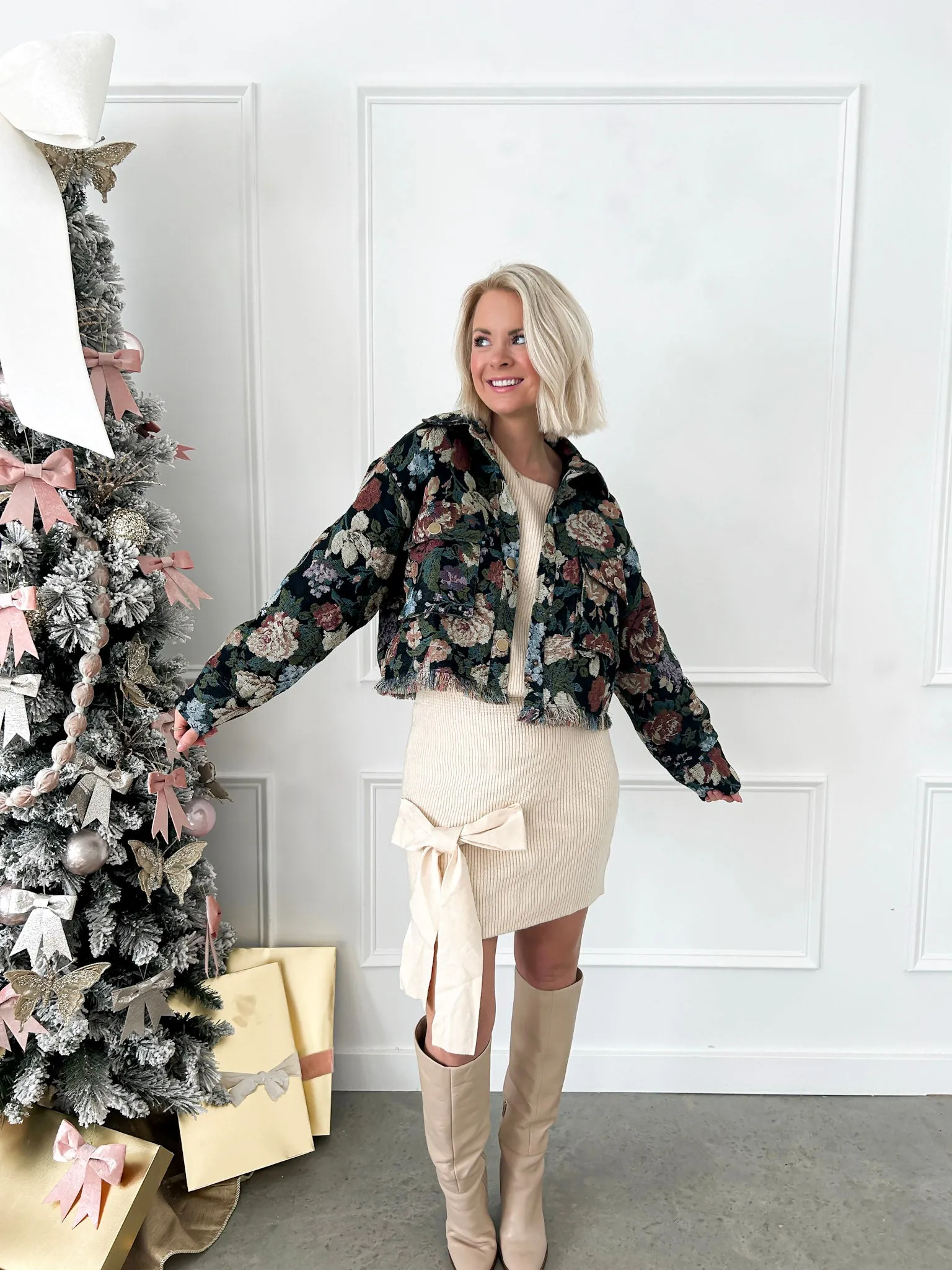 Ready For My Closeup Cropped Floral Jacket FINAL SALE