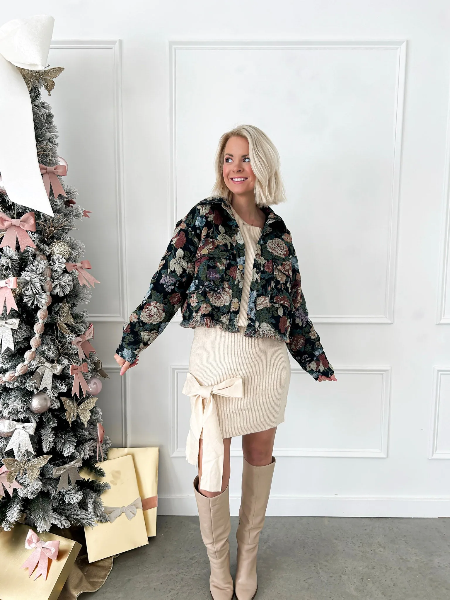 Ready For My Closeup Cropped Floral Jacket FINAL SALE