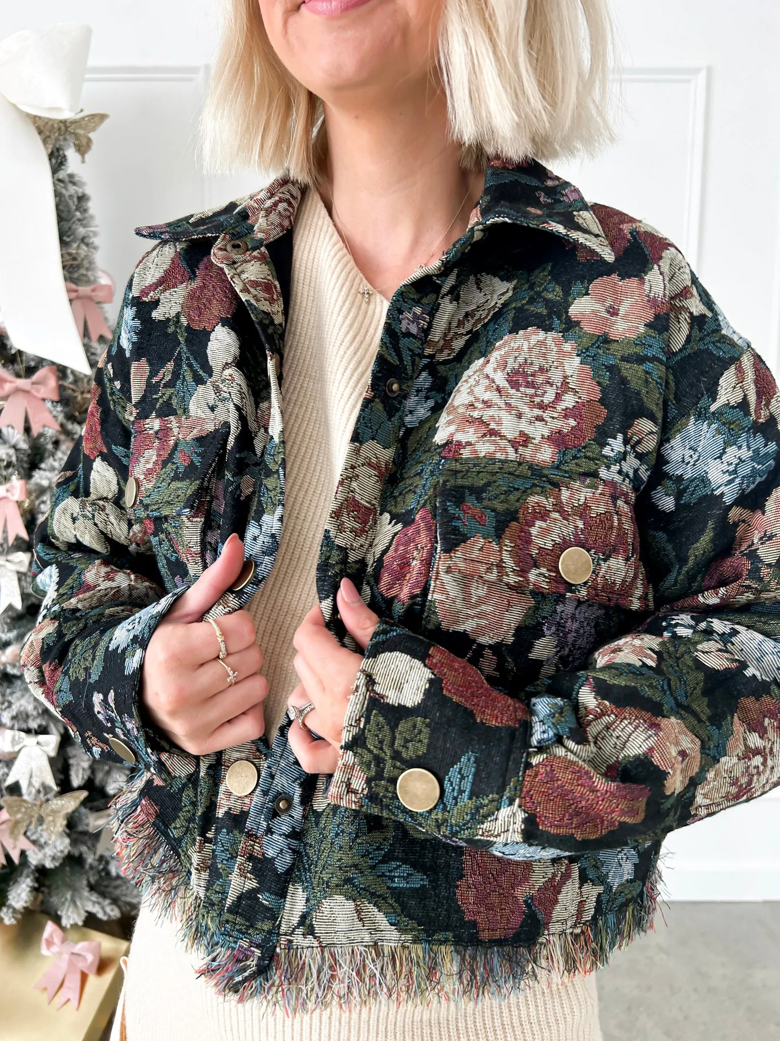 Ready For My Closeup Cropped Floral Jacket FINAL SALE