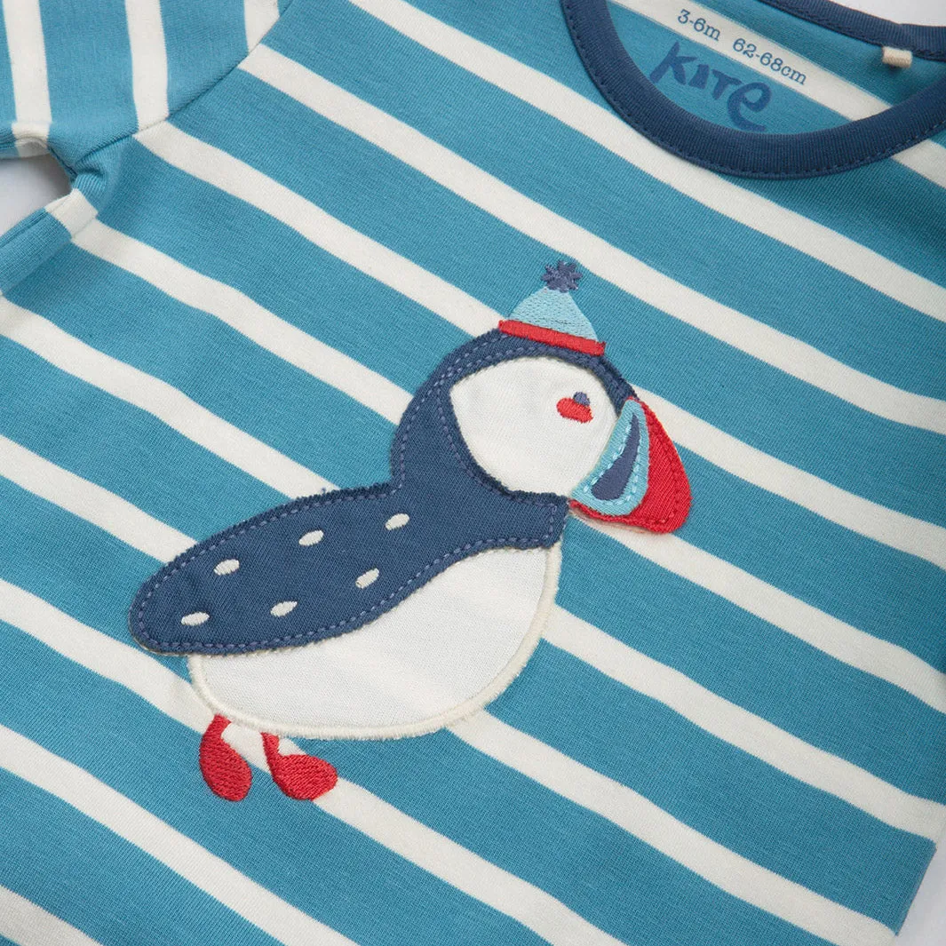 Romper- puffin appliqué