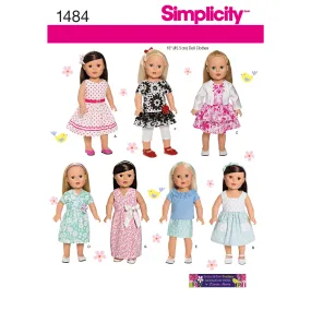 S1484 Simplicity Sewing Pattern 18" Doll Clothes