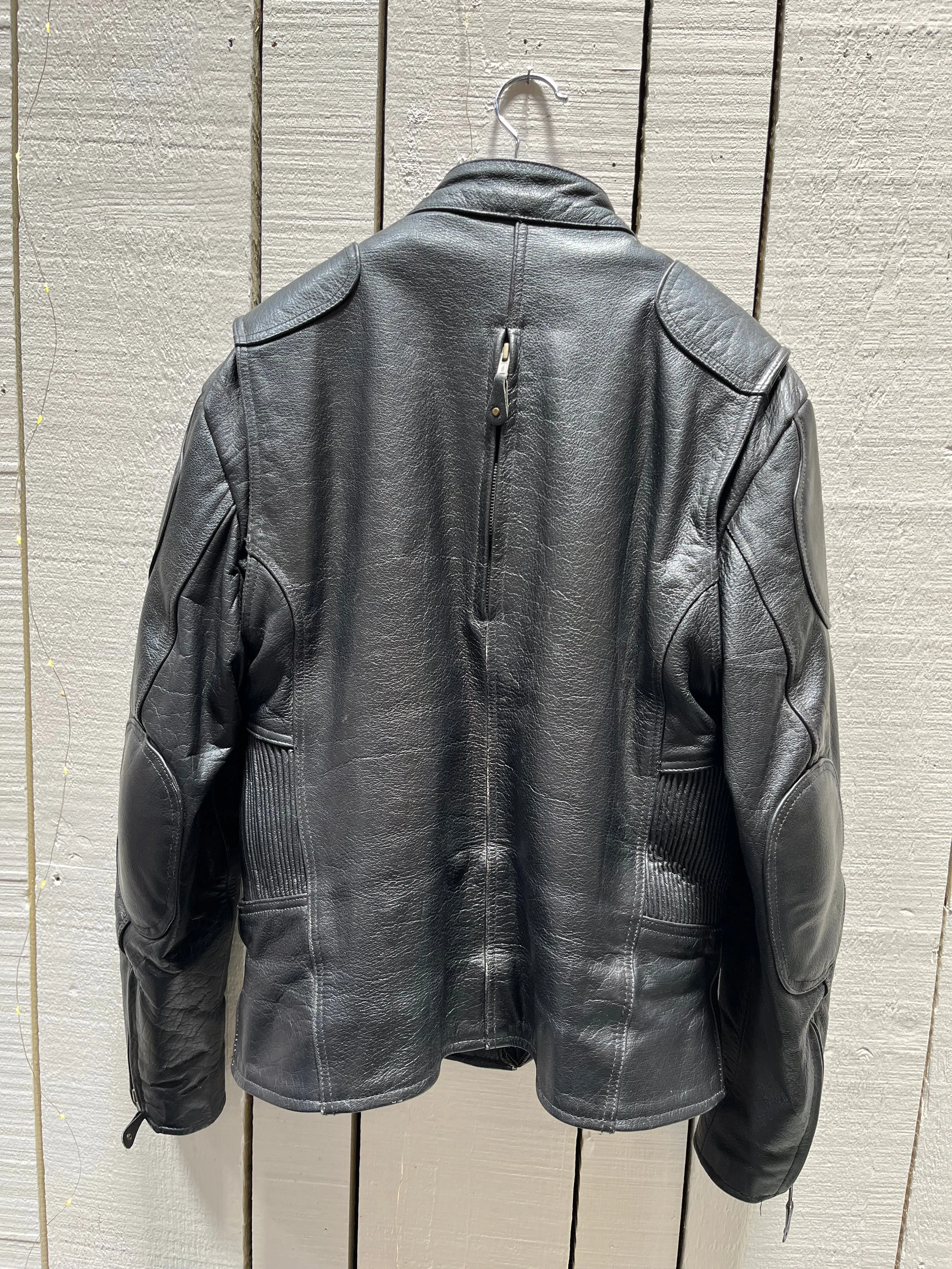 Screamin’ Eagle Black Leather Moto Jacket, Size Large