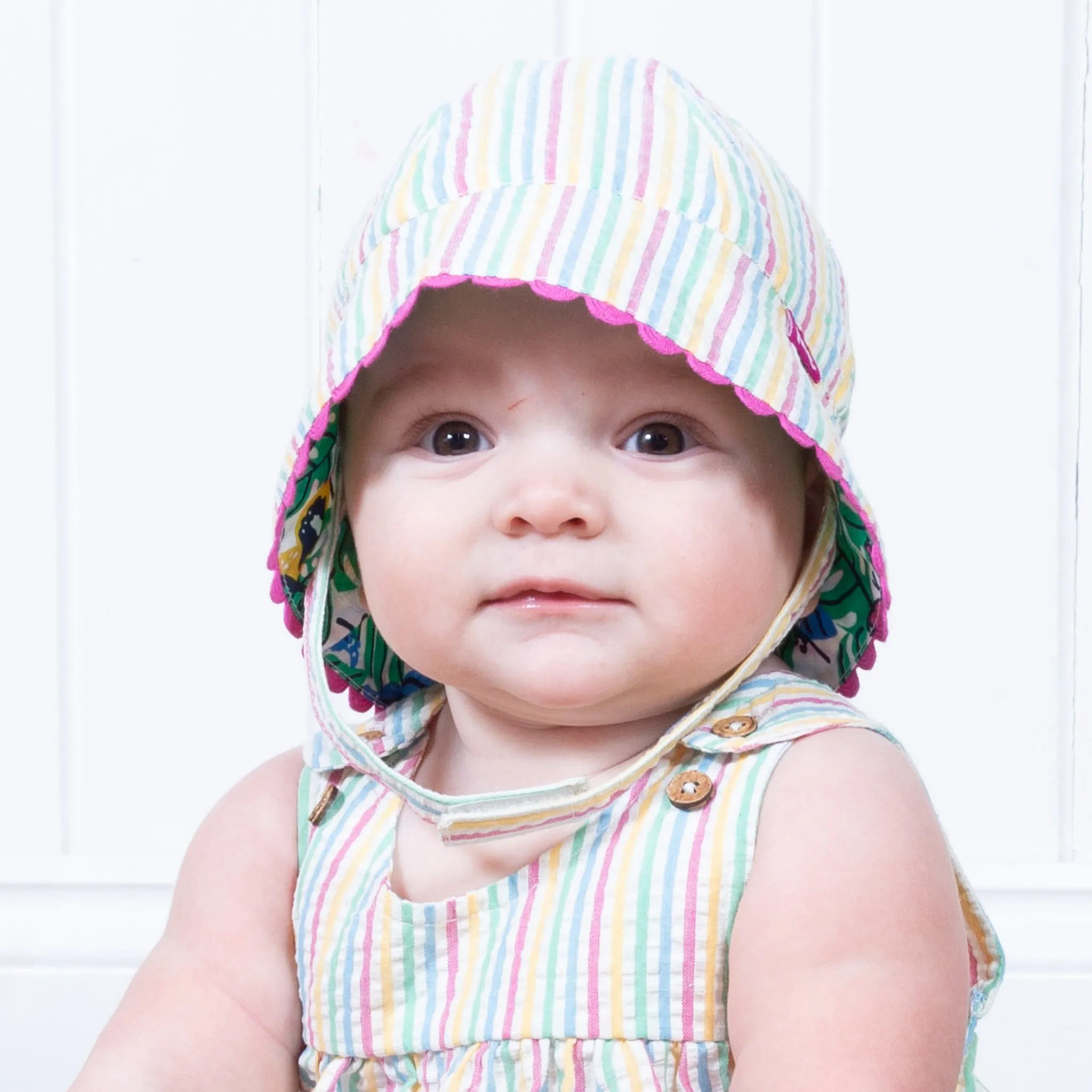 Seersucker sun hat: Size 0-6M