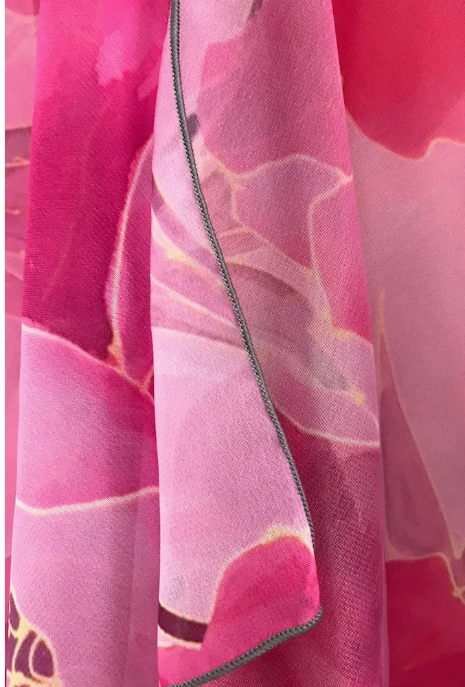 Sheer Kimono Jacket, Pink Peony