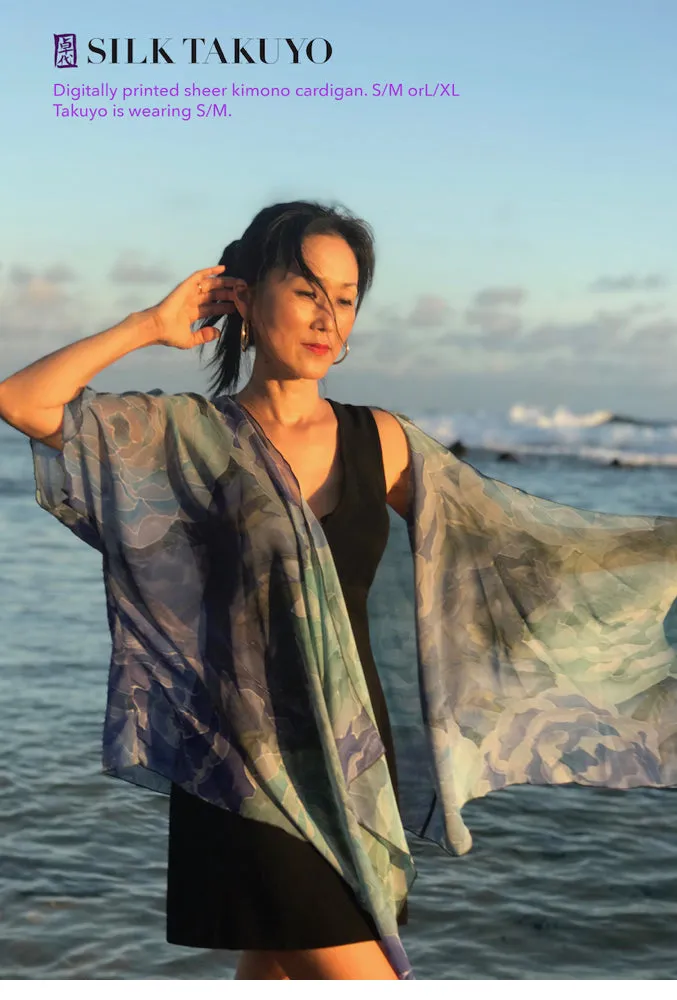 Sheer Kimono Jacket, Pink Peony