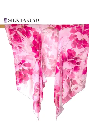Sheer Kimono Jacket, Pink Peony