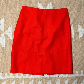 Size 8 J. Crew Bright Red Wool Pencil Skirt