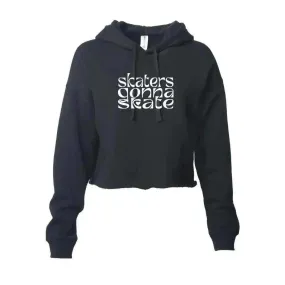 Skaters Gonna Skate Camo Holo Hooded Crop - M