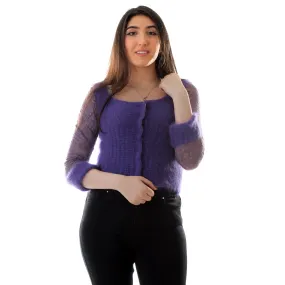 Skinny fit cardigan/ purple -6131