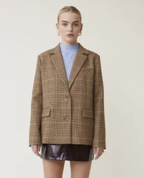 Suncoo Dolly Brown Check Blazer