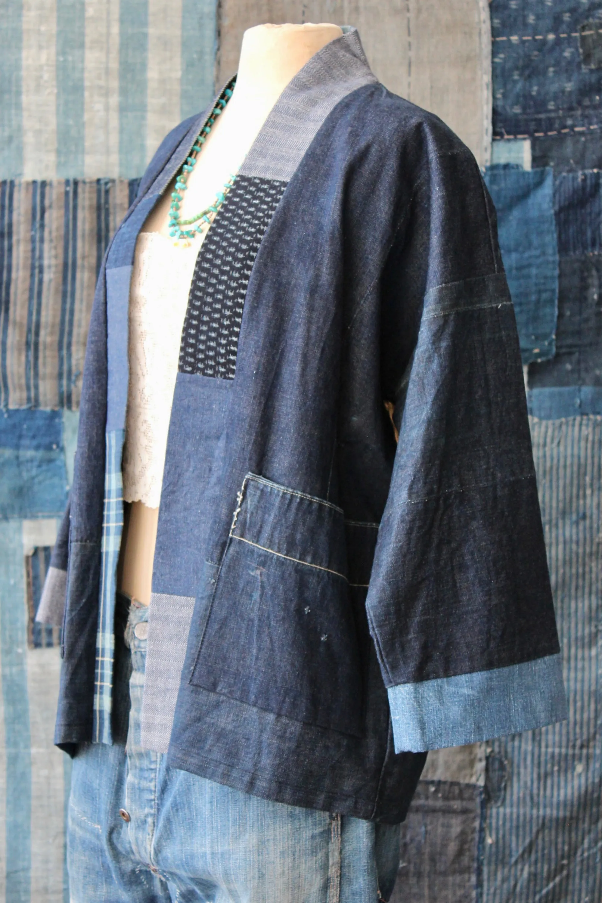 The Highlands Foundry Denim   Boro Haori Jacket THF143