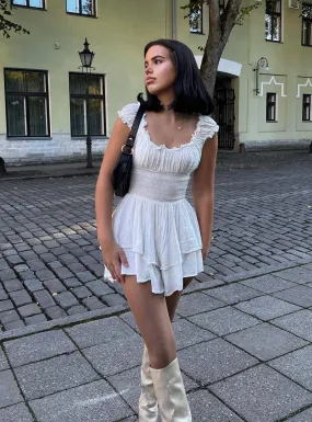 The Love Galore Playsuit White