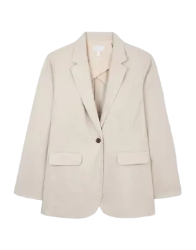 The White Company Beige Linen Blend Relaxed Blazer UK 14