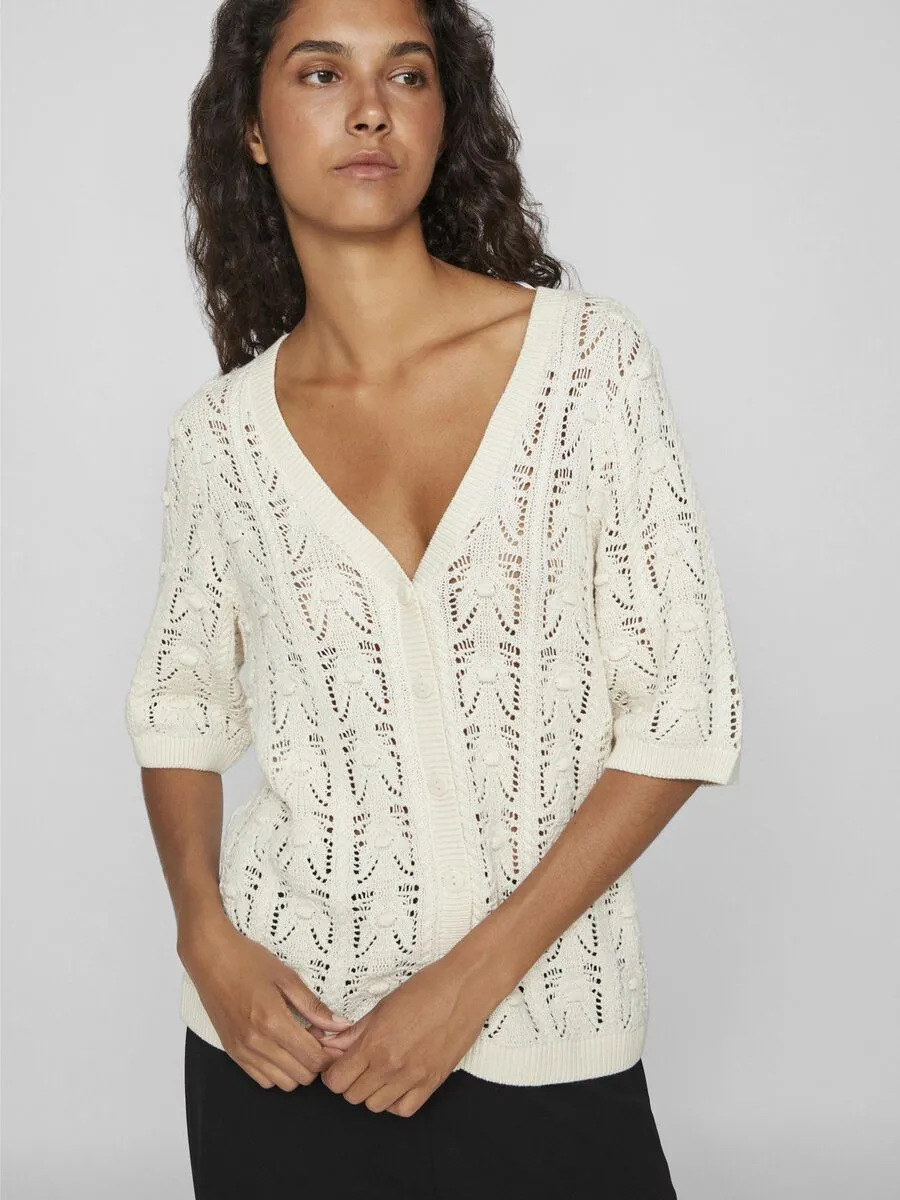 Thena V-Neck Knit Cardigan (Birch)