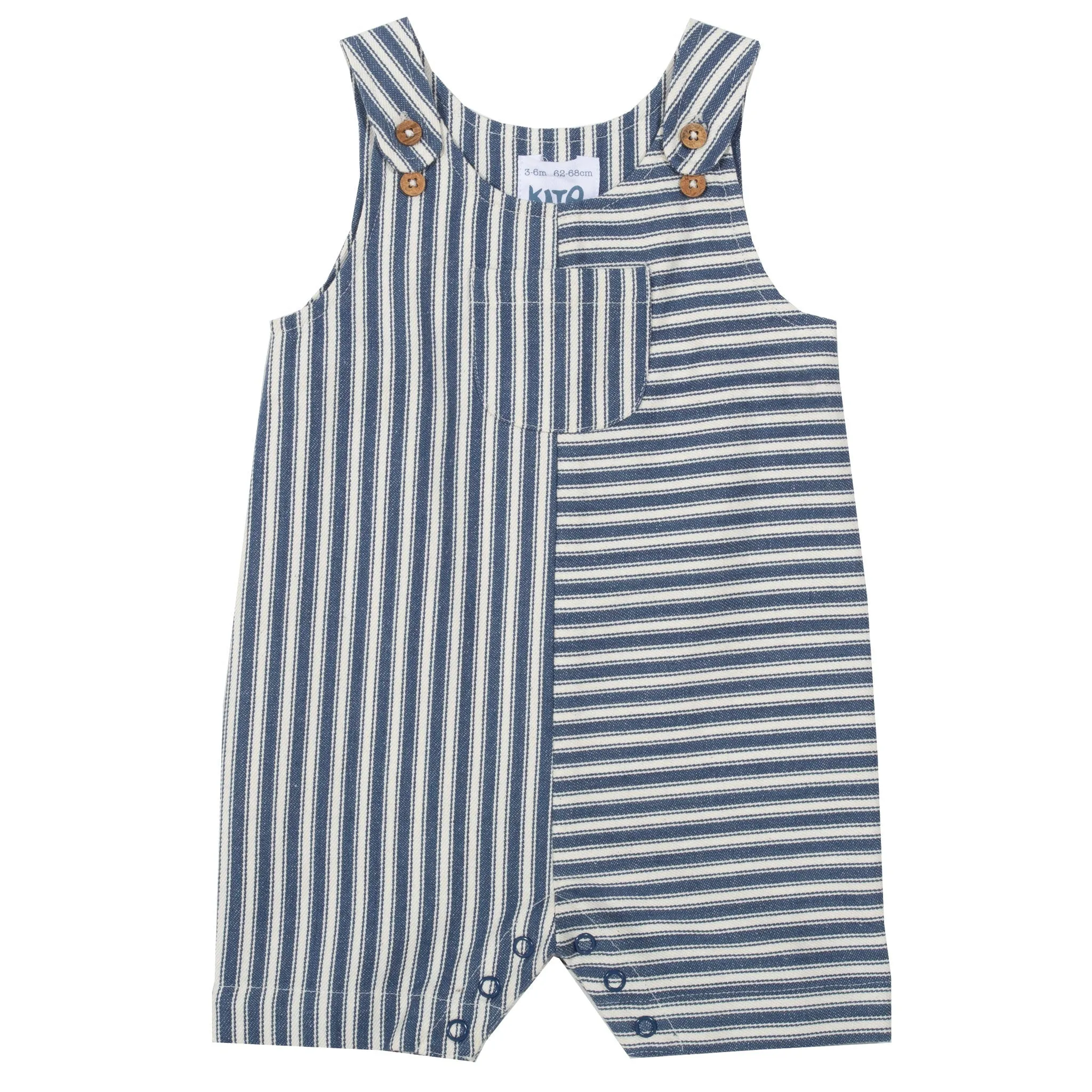 Ticking romper dungarees