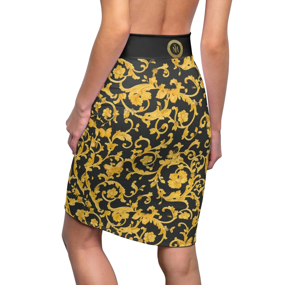 TM Greca Leaf Luxury Women's Pencil Skirt