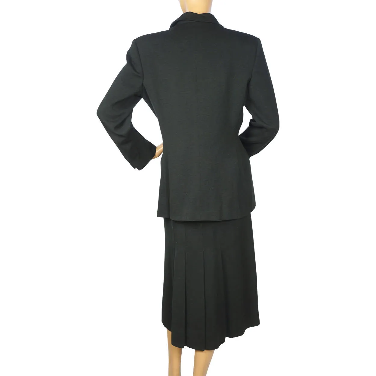 Vintage 1940s Ladies Skirt Suit Black Wool Eaton’s Canada Size Large 31” Waist