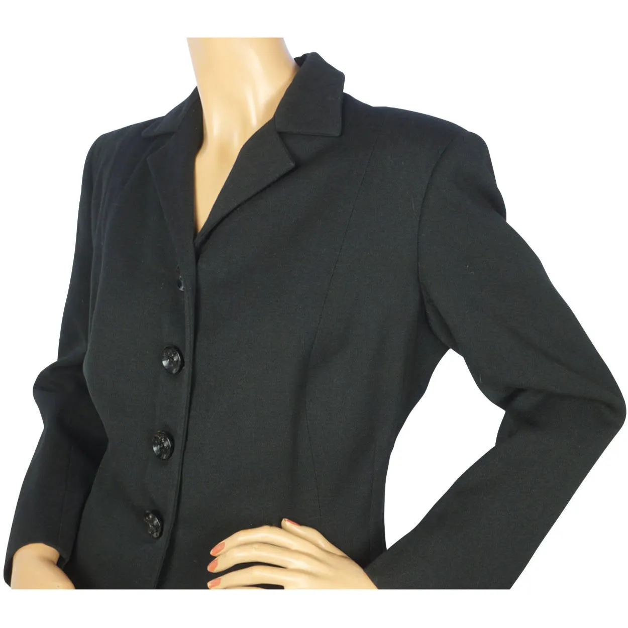 Vintage 1940s Ladies Skirt Suit Black Wool Eaton’s Canada Size Large 31” Waist