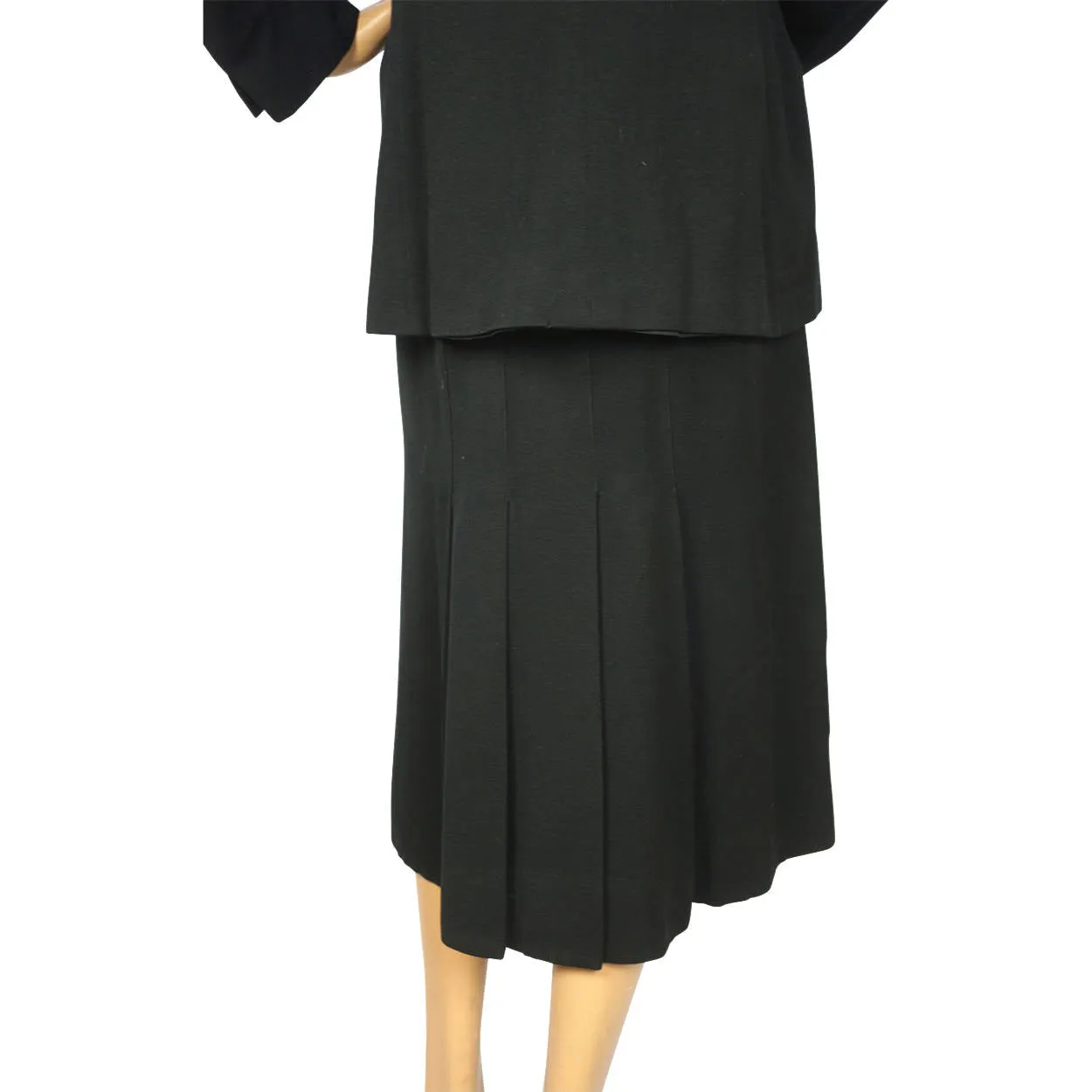 Vintage 1940s Ladies Skirt Suit Black Wool Eaton’s Canada Size Large 31” Waist