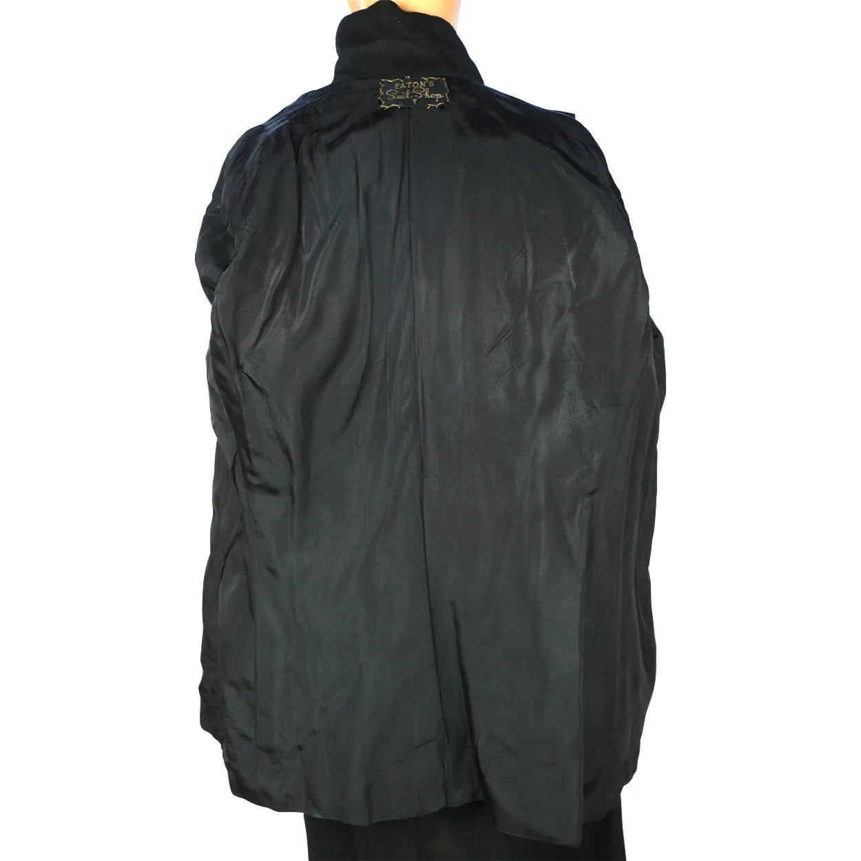 Vintage 1940s Ladies Skirt Suit Black Wool Eaton’s Canada Size Large 31” Waist