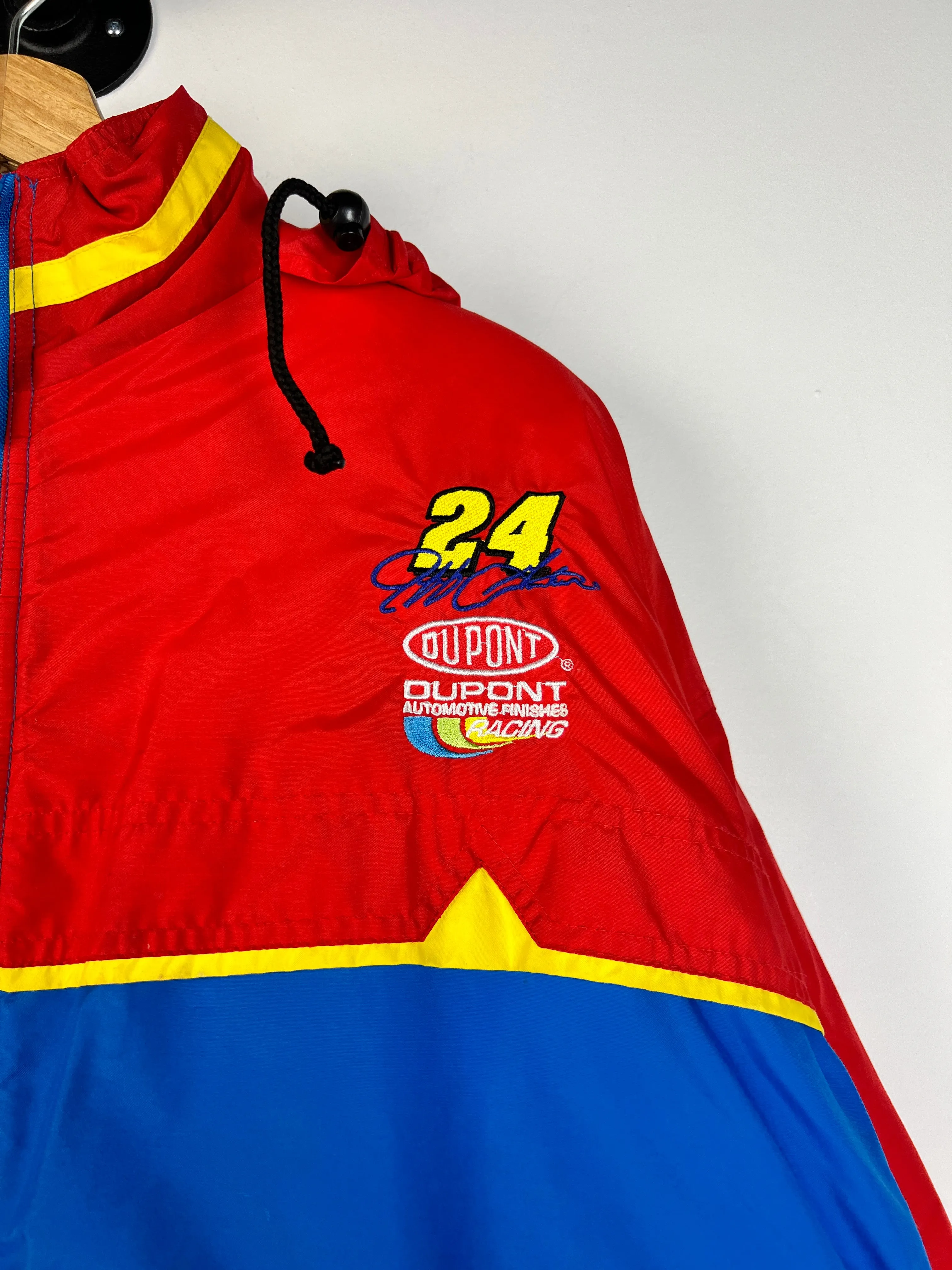 Vintage 90's Nascar Jeff Gordon Dupont Racing Red Insulated Jacket