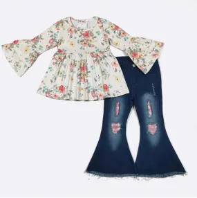 Vintage Floral Girls Set